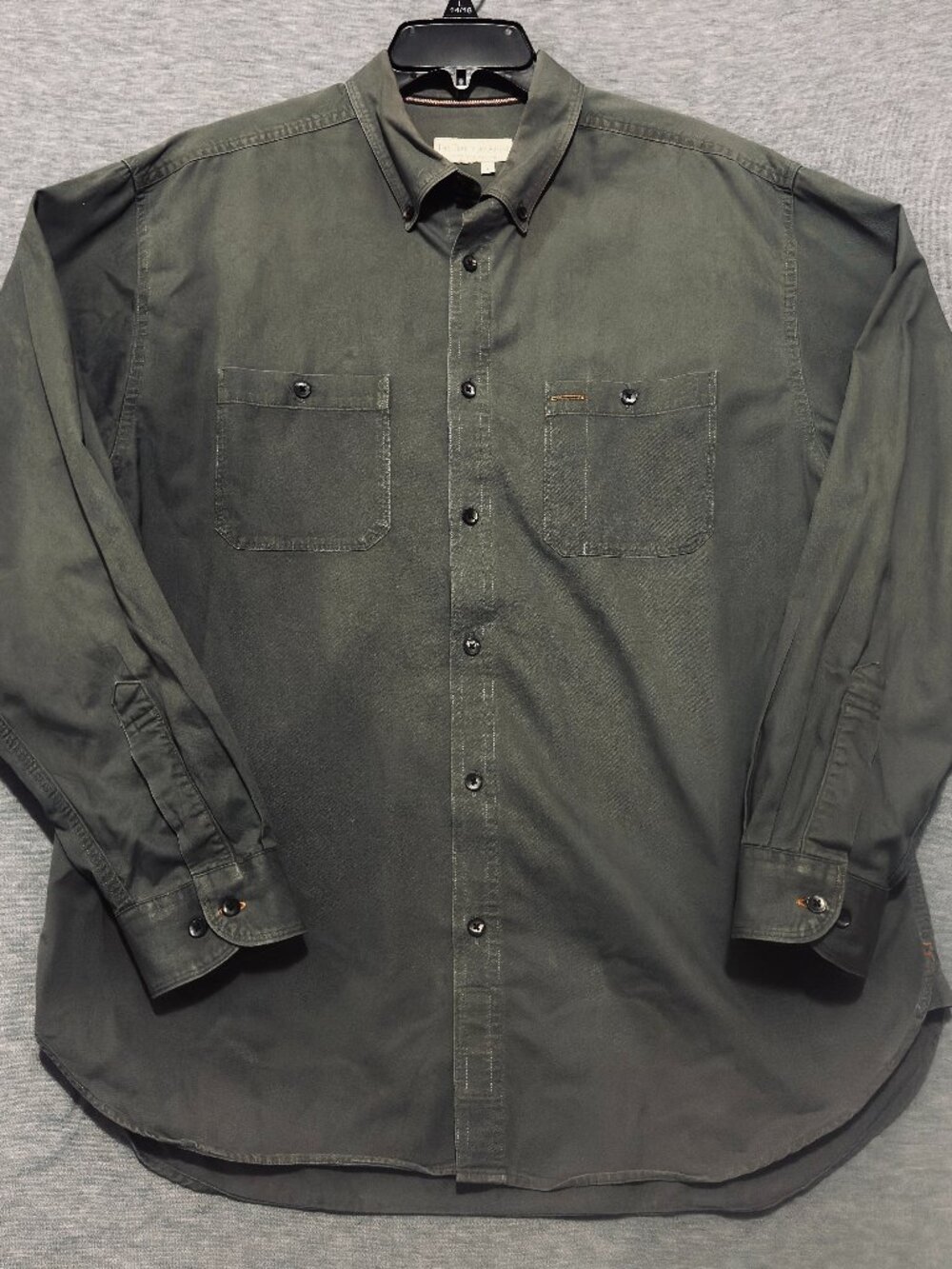 The Territory Ahead Shirt Mens L Dark Sage Button Down Long Sleeve Work Outdoor